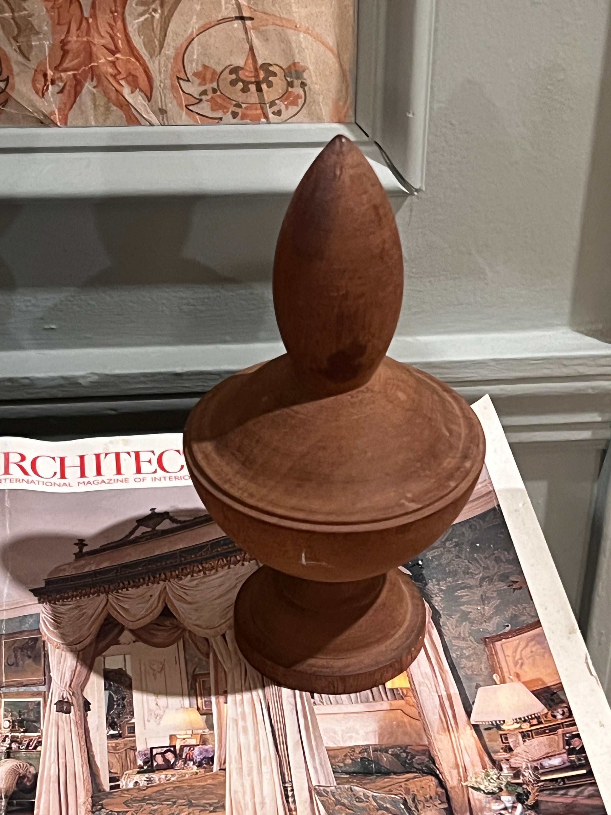 Wood finial | Paige Kontrafouris Interiors